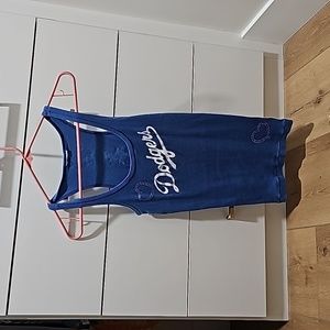 Victorias Secret PINK Dodger tank top with heart crystals XS